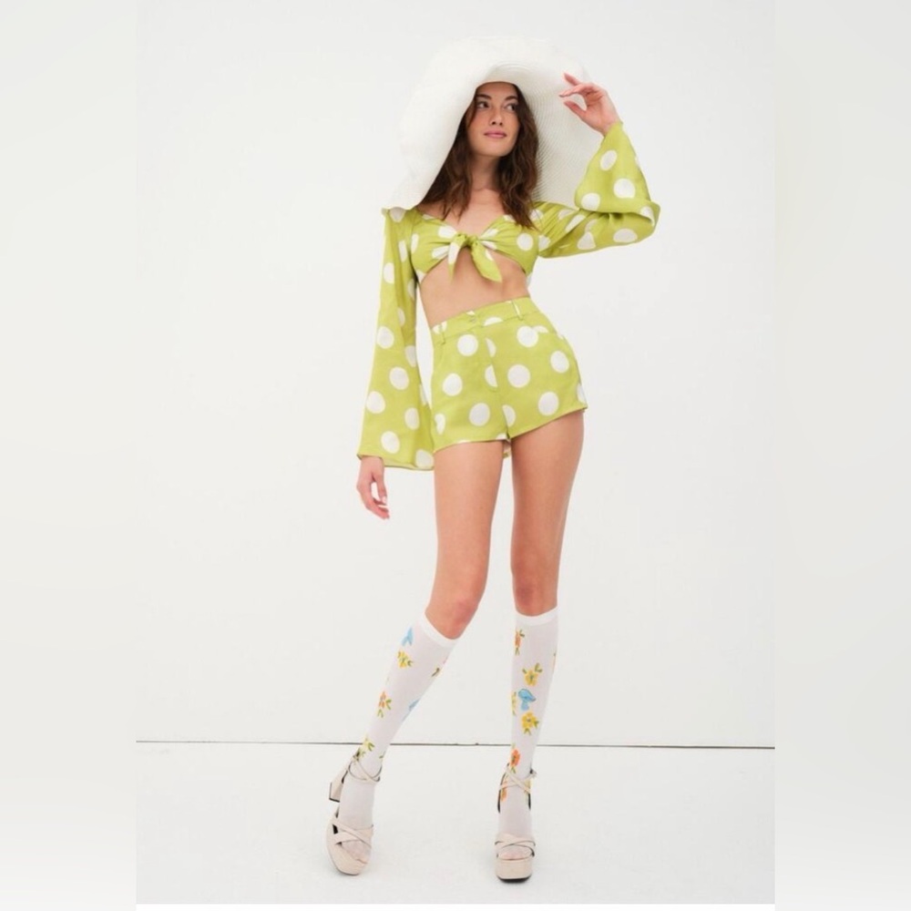 For Love and Lemons Galia Top and Leander Shorts two piece set, size S